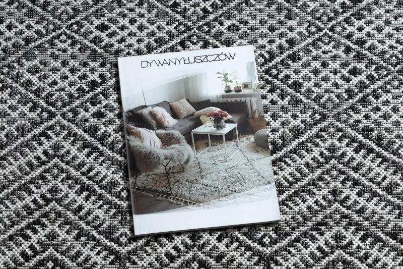 Teppich SISAL SION Zickzack, Diamanten Boho 22168 flach gewebt schwarz / ecru 
