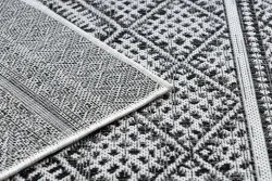 Teppich SISAL SION Zickzack, Diamanten Boho 22168 flach gewebt schwarz / ecru 