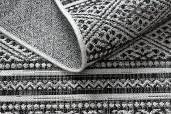 Teppich SISAL SION Zickzack, Diamanten Boho 22168 flach gewebt schwarz / ecru 
