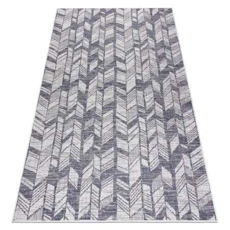 Teppich SISAL SION Fischgrätenmuster 22180 flach gewebt ecru / blau / rosa