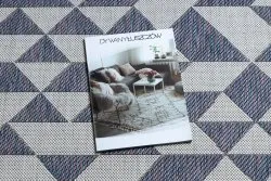 Teppich SISAL SION Geometrisch, Dreiecke 22373 flach gewebt ecru / blau / rosa