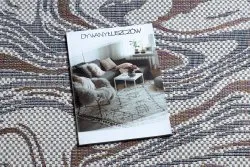 Teppich SISAL SION Wellen 2836 flach gewebt ecru / blau / rosa