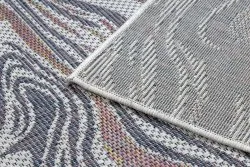 Teppich SISAL SION Wellen 2836 flach gewebt ecru / blau / rosa