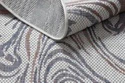 Teppich SISAL SION Wellen 2836 flach gewebt ecru / blau / rosa