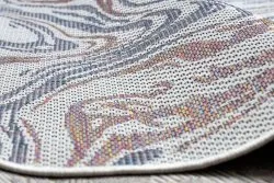 Teppich SISAL SION Wellen 2836 flach gewebt ecru / blau / rosa