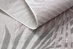Teppich SISAL SION Palmenblätter, tropisch 2837 flach gewebt ecru / rosa