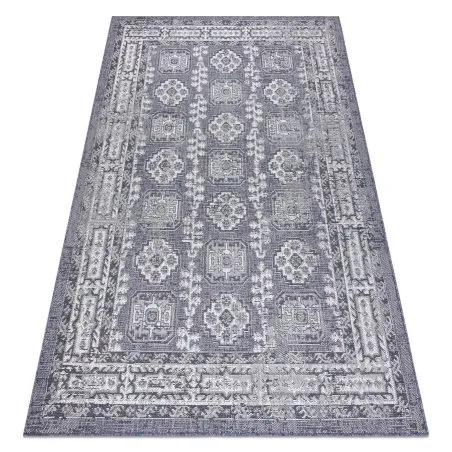 Teppich SISAL SION Rahmen, Ornament, vintage 2832 flach gewebt blau / rosa / ecru
