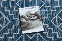 Teppich SISAL SION Geometrisch, Diamanten 21778 flach gewebt dunkelblau / ecru