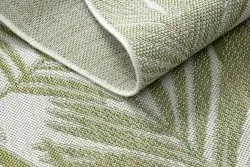 Teppich, Läufer SISAL SION Palmenblätter, tropisch 2837 flach gewebt ecru / grün