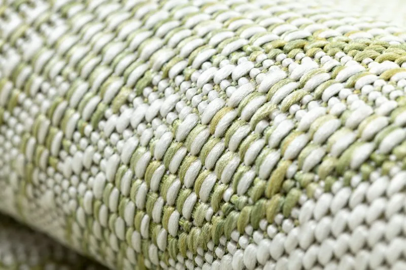 Teppich, Läufer SISAL SION Palmenblätter, tropisch 2837 flach gewebt ecru / grün
