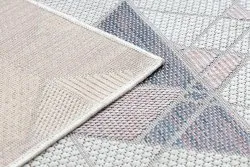 Teppich, Läufer SISAL SION Geometrisch, Dreiecke 3006 flach gewebt ecru / rosa