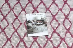 Teppich SISAL SION Gitter 22129 flach gewebt ecru / fuchsie