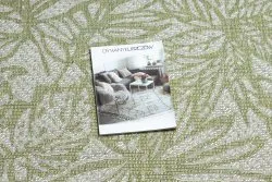 Teppich SISAL SION Blätter, tropisch 22128 flach gewebt ecru / grün