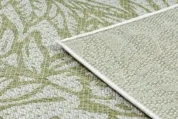Teppich SISAL SION Blätter, tropisch 22128 flach gewebt ecru / grün
