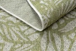 Teppich SISAL SION Blätter, tropisch 22128 flach gewebt ecru / grün