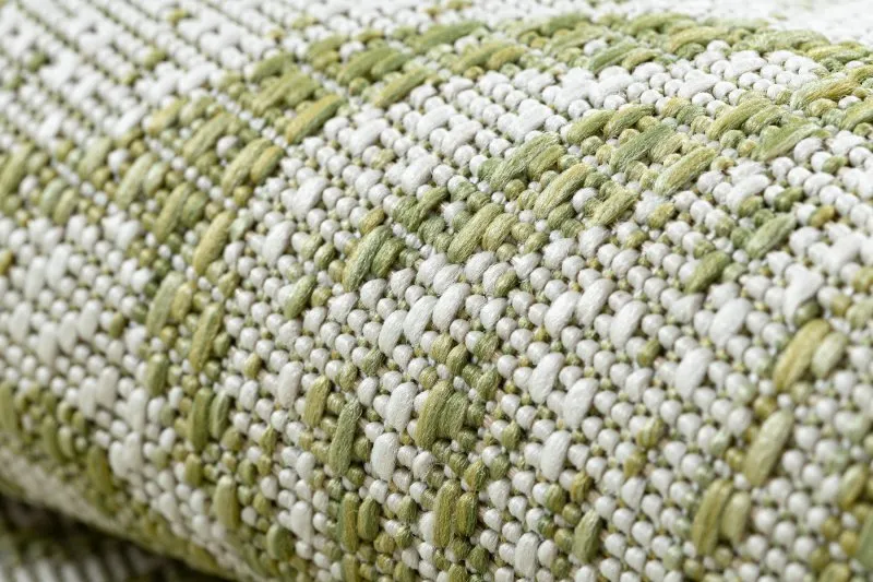 Teppich SISAL SION Blätter, tropisch 22128 flach gewebt ecru / grün
