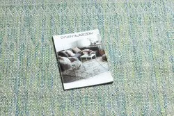 Teppich SISAL SION aztekisch 22184 Diamanten flach gewebt grün / blau / ecru