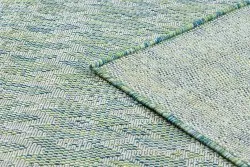 Teppich SISAL SION aztekisch 22184 Diamanten flach gewebt grün / blau / ecru