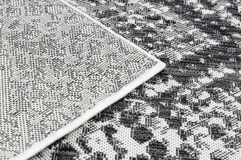 Teppich SISAL SION Schlangenhaut 22162 flach gewebt ecru / schwarz