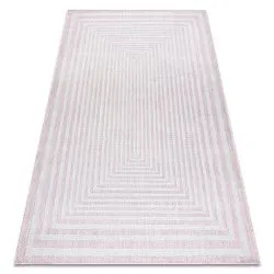 Teppich SISAL SION Labirynth flach gewebt rosa / ecru