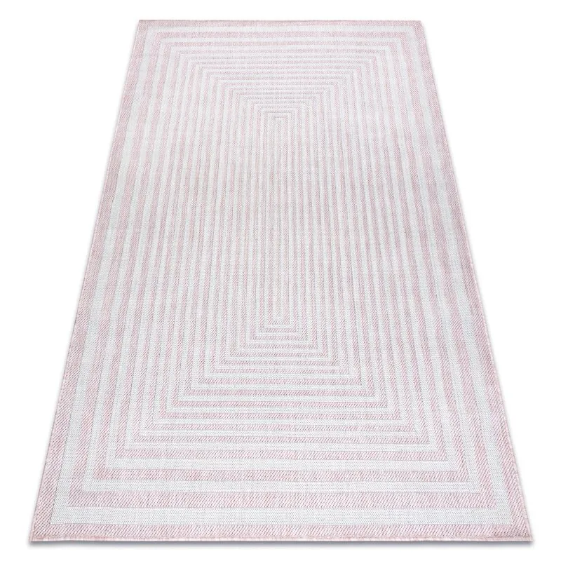 Teppich SISAL SION Labirynth 22376 flach gewebt rosa / ecru