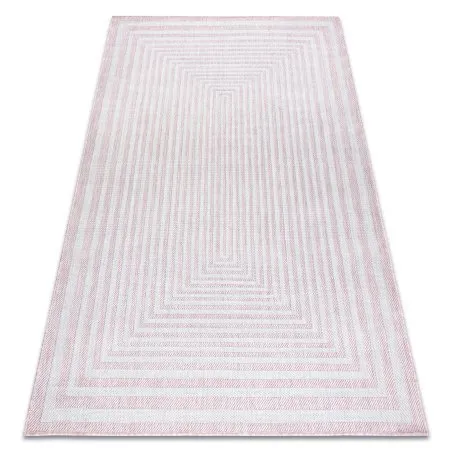 Teppich SISAL SION Labirynth 22376 flach gewebt rosa / ecru