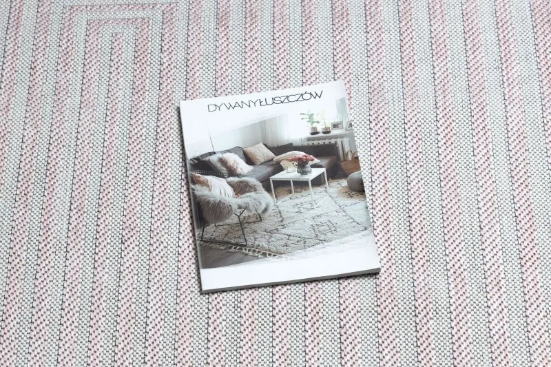 Teppich SISAL SION Labirynth 22376 flach gewebt rosa / ecru