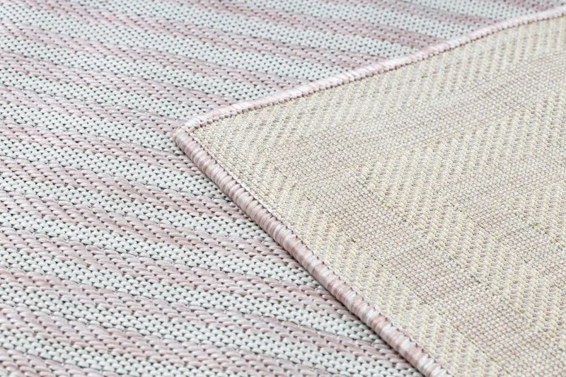 Teppich SISAL SION Labirynth 22376 flach gewebt rosa / ecru