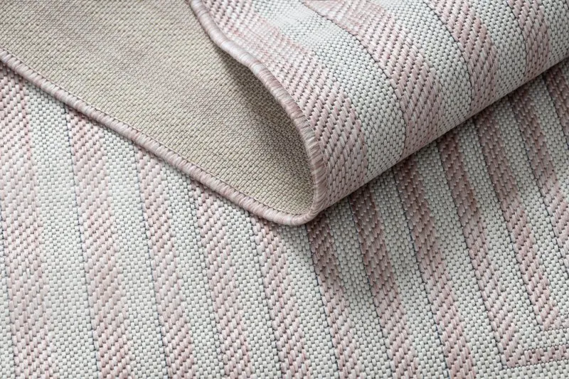 Teppich SISAL SION Labirynth 22376 flach gewebt rosa / ecru