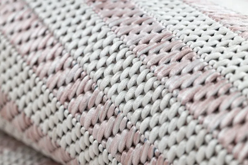 Teppich SISAL SION Labirynth 22376 flach gewebt rosa / ecru