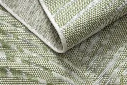 Teppich SISAL SION Palmenblätter, tropisch 2837 flach gewebt ecru / grün