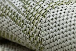 Teppich SISAL SION Palmenblätter, tropisch 2837 flach gewebt ecru / grün