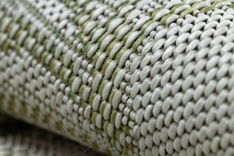 Teppich SISAL SION Palmenblätter, tropisch 2837 flach gewebt ecru / grün