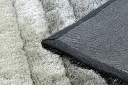 Modern Teppich FLIM 007-B6 shaggy, Streifen - Strukturell grau