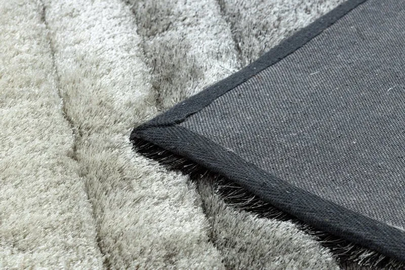 Modern Teppich FLIM 007-B6 shaggy, Streifen - Strukturell grau