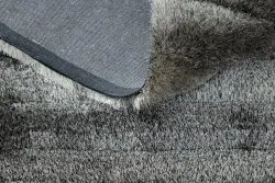 Modern Teppich FLIM 007-B6 shaggy, Streifen - Strukturell grau