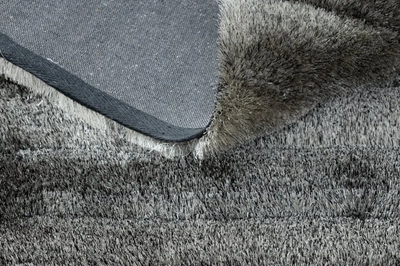 Modern Teppich FLIM 007-B6 shaggy, Streifen - Strukturell grau