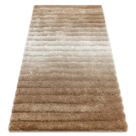 Modern Teppich FLIM 007-B2 shaggy, Streifen - Strukturell beige