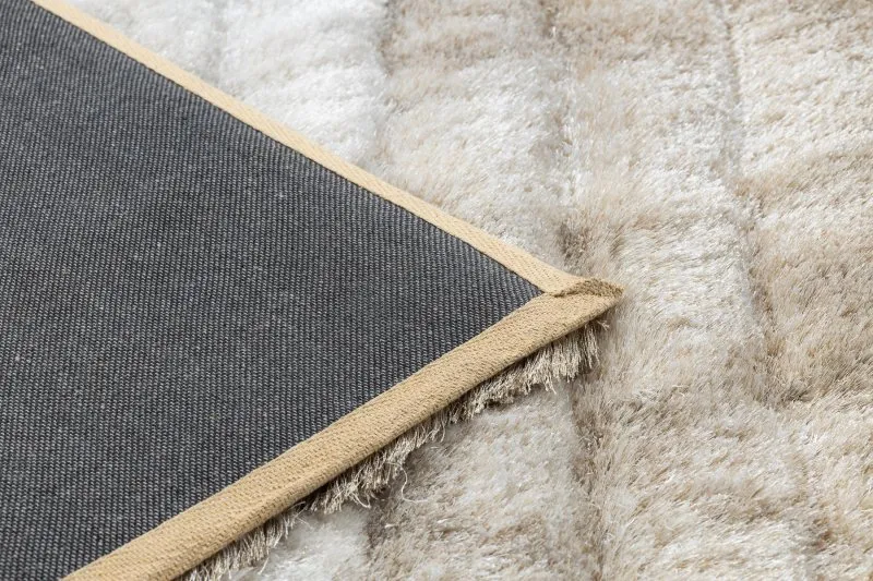Modern Teppich FLIM 007-B2 shaggy, Streifen - Strukturell beige
