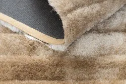 Modern Teppich FLIM 007-B2 shaggy, Streifen - Strukturell beige