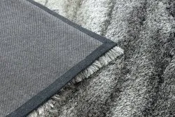 Modern Teppich FLIM 006-B1 shaggy, Wellen - Strukturell grau