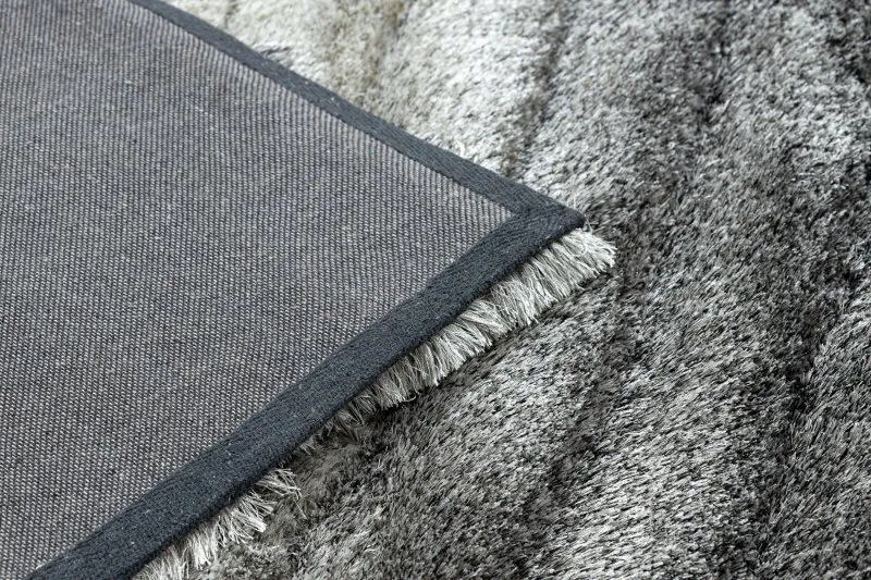 Modern Teppich FLIM 006-B1 shaggy, Wellen - Strukturell grau