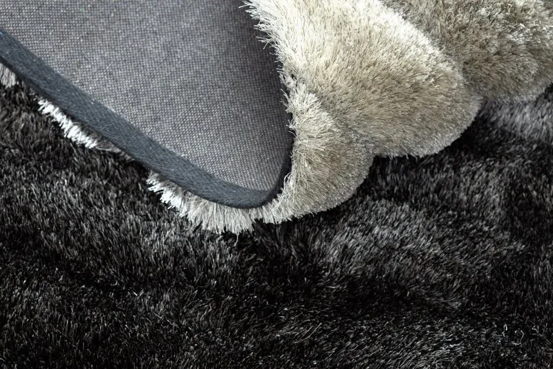 Modern Teppich FLIM 006-B1 shaggy, Wellen - Strukturell grau