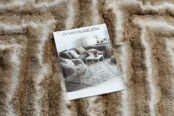 Modern Teppich FLIM 010-B1 shaggy, Labirynth - Strukturell beige
