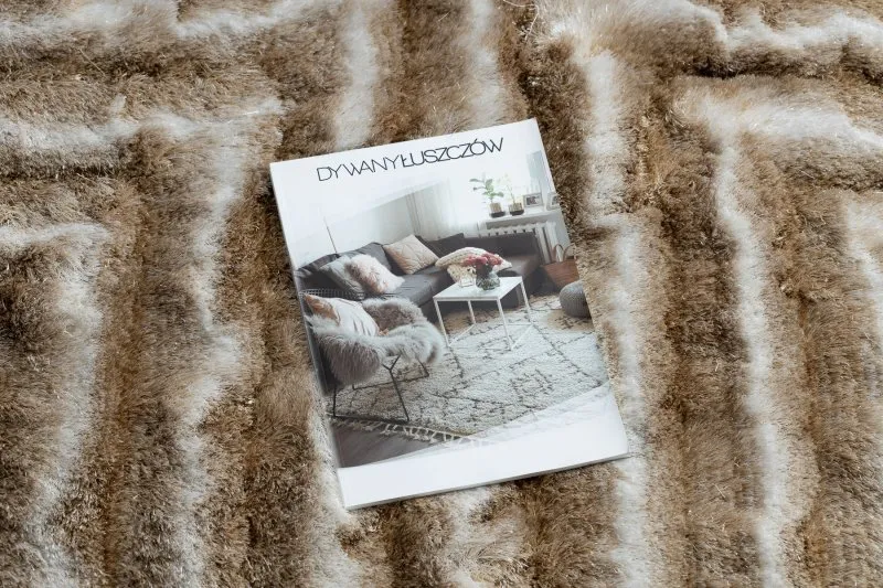 Modern Teppich FLIM 010-B1 shaggy, Labirynth - Strukturell beige