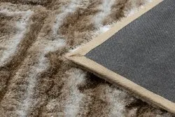 Modern Teppich FLIM 010-B1 shaggy, Labirynth - Strukturell beige