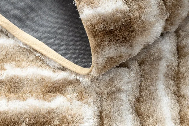 Modern Teppich FLIM 010-B1 shaggy, Labirynth - Strukturell beige