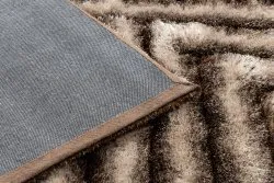 Modern Teppich FLIM 010-B7 shaggy, Labirynth - Strukturell braun