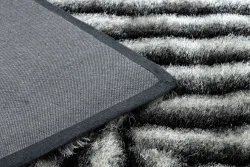 Modern Teppich FLIM 010-B3 shaggy, Labirynth - Strukturell schwarz / grau