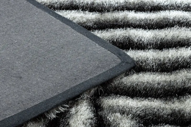 Modern Teppich FLIM 010-B3 shaggy, Labirynth - Strukturell schwarz / grau